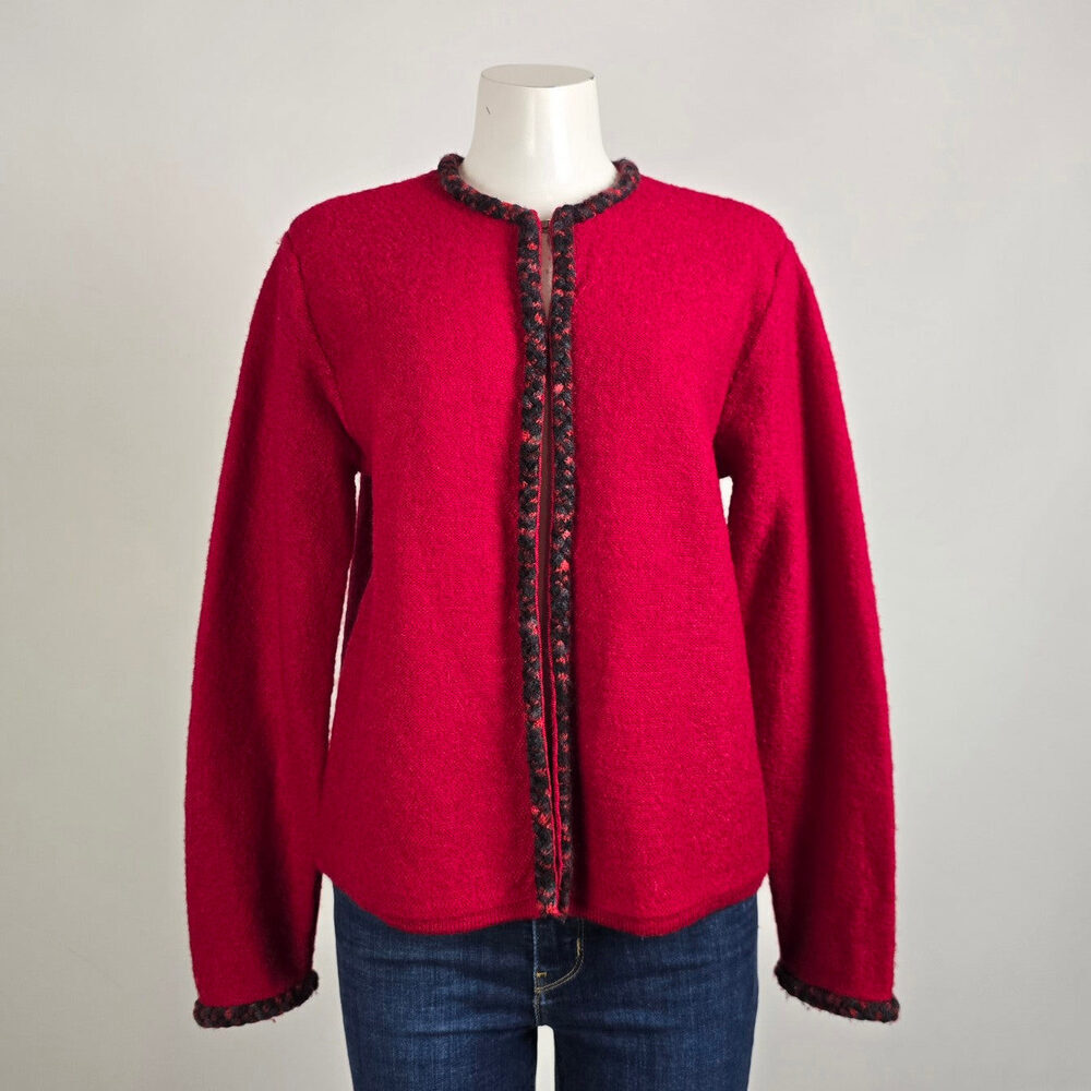 Vintage KS-Sport Red Wool Cardigan Size M